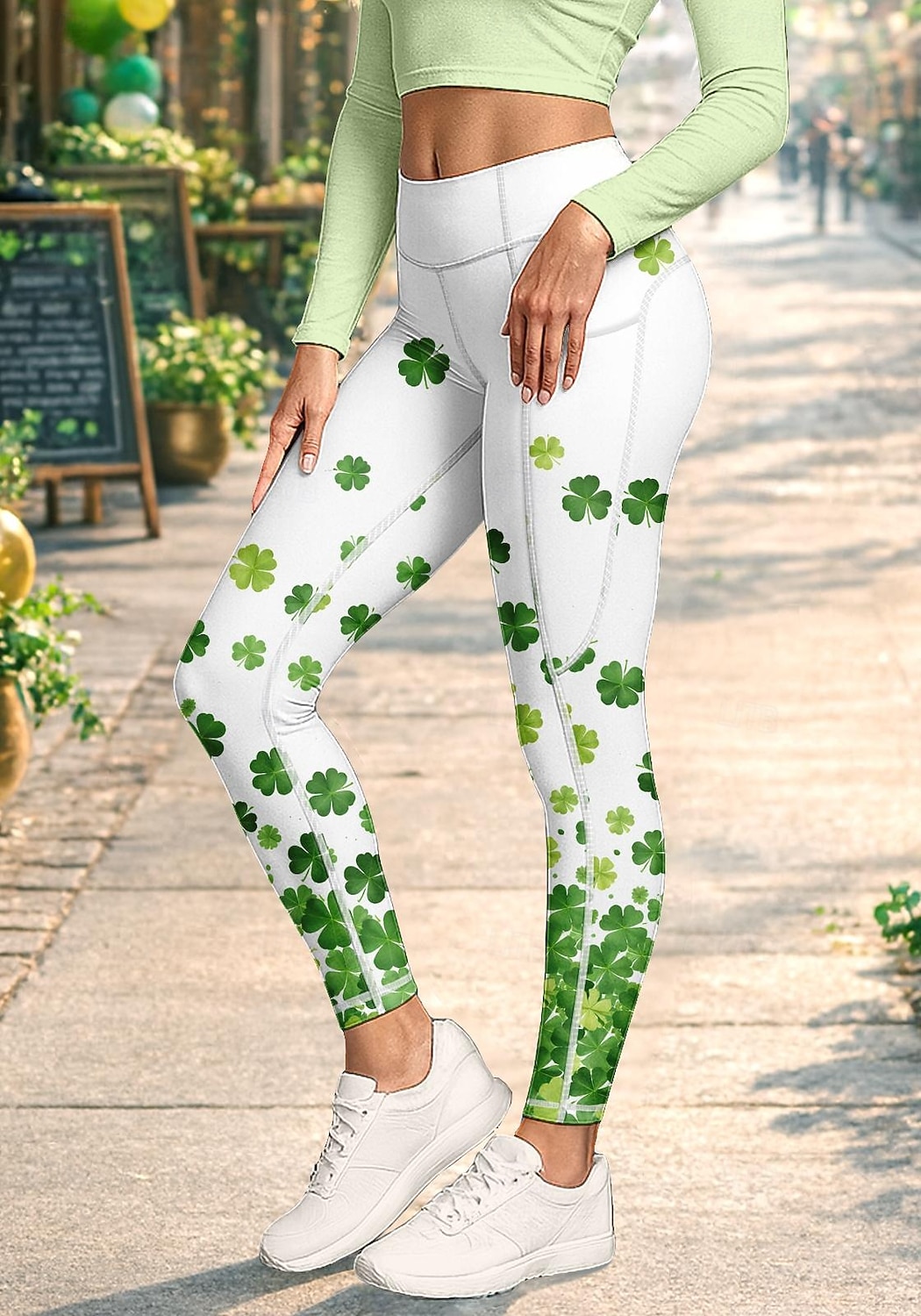 Saint Patrick Femmes leggings de pilates Pantalons de fitness Jambières de gymnastique Poches Droit de timbre Poches Latérales Pilates Salle de sport Entraînement en salle Pantalons Collants Leggings de 2026 ? $20.99 –P2