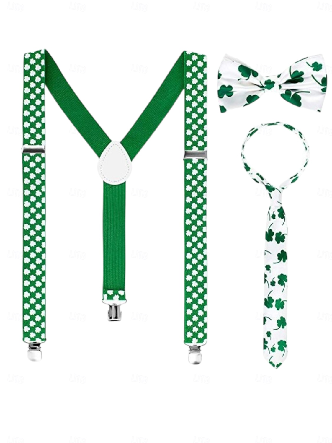 borsetă bărbătească cu trifoi verde de Ziua Sfântului Patrick, bretele &set de accesorii – echipament de festival cu bandă pentru cap, benzi pentru brațe și ochelari 2026 - $26.99 –P1