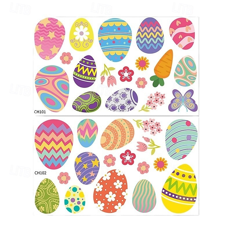 2 fogli di adesivi murali per finestre pasquali, decorazioni statiche a forma di coniglietto pasquale per soggiorno, vetri per finestre e scene di festa del 2026 a $9.99 –P6