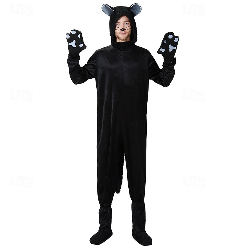 Kigurumi-pysjamas Fancy kostyme Onesie-kostyme Dyremønster Katt Varm søt stil Behagelig Med hette Fleece Voksne Herre Dame Karneval Påske Fest Ytelse homewear Kle deg opp 2026 - $57.99 –P6