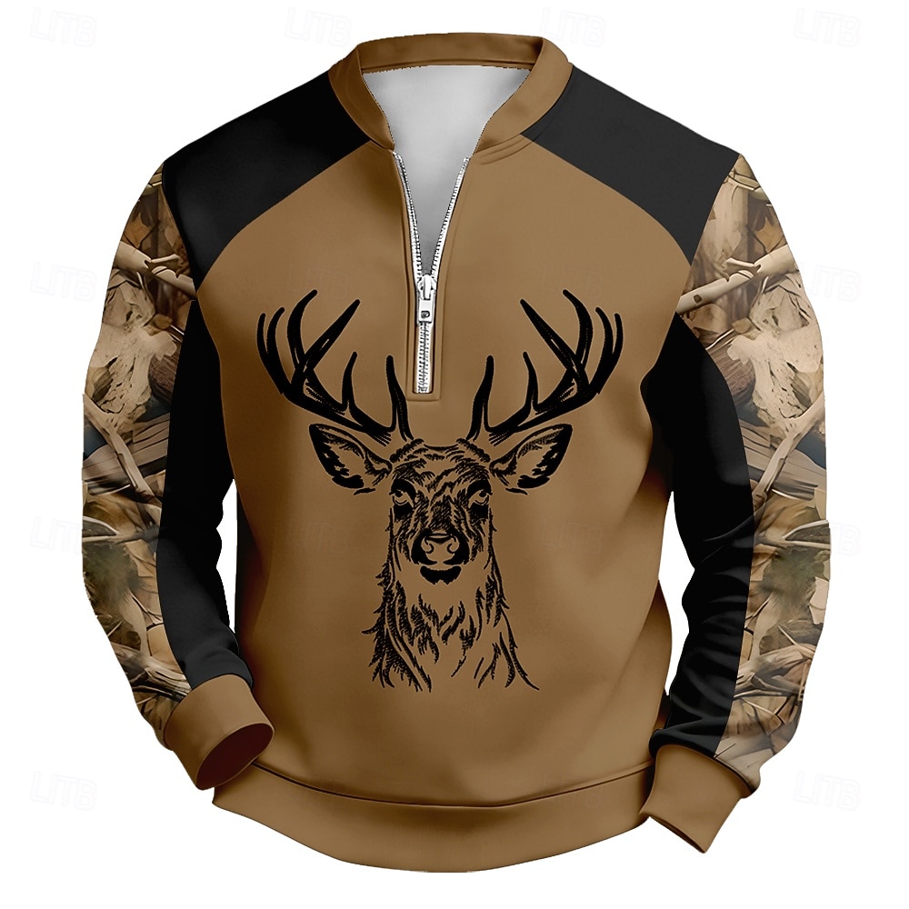 Ανδρικά Ελάφι Πουλόβερ Τροπικό 3D Κυνήγι Ζιβάγκο ΕΞΩΤΕΡΙΚΟΥ ΧΩΡΟΥ Streetwear Καφέ Κουμπώσου Φθινόπωρο Χειμώνας Σχεδιαστής Τ M L XL XXL 3XL 2026 - $28.99 –P1