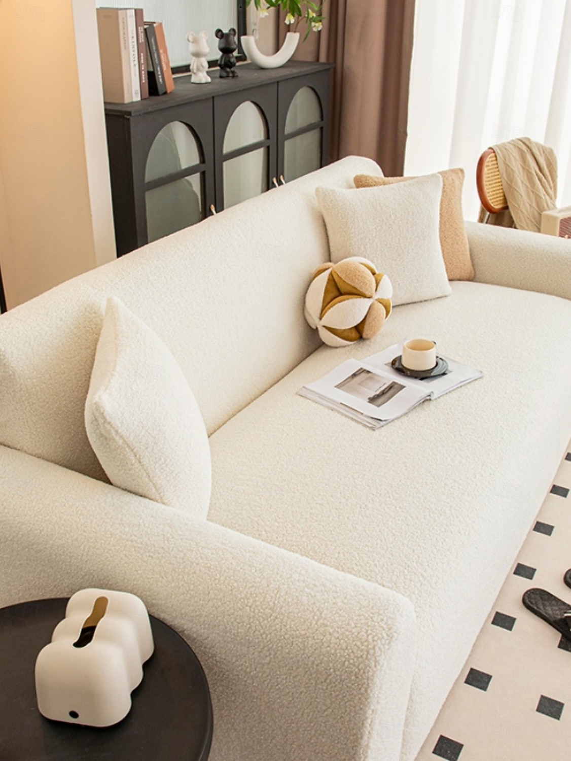 1 szt. aksamitny pokrowiec na sofę, gruby, miękki, luksusowy, dekoracyjny, chroniący sofę, antypoślizgowy, pyłoszczelny, chroniący przed zarysowaniami, odpowiedni do sypialni, salonu i gabinetu przez 2026 - $138.99 –P6