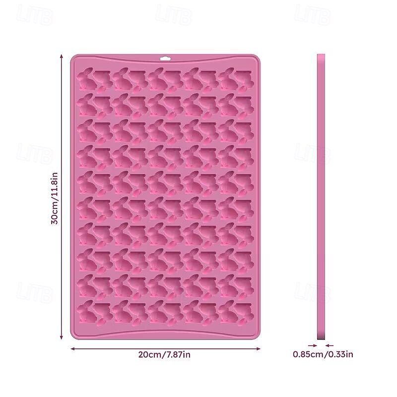 Forma na pečení velikonočních zajíčků se 100 otvory, nepřilnavá forma na pečení s velikonoční tematikou a číselnými tvary, kompatibilní s fondánem a polevou, opakovaně použitelná pro tematické večírky 2026 - $19.99 –P3