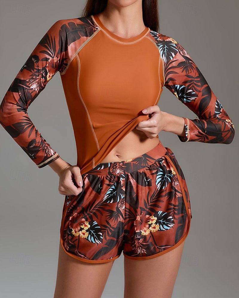 نسائي حماية ضد التحسس ثوب السباحة قطعتين استوائي إحزم خفيف جدا (UL) حماية UV مطاط كم طويل ملابس السباحة تزلج على الماء الربيع 2026 - $28.99 –P2