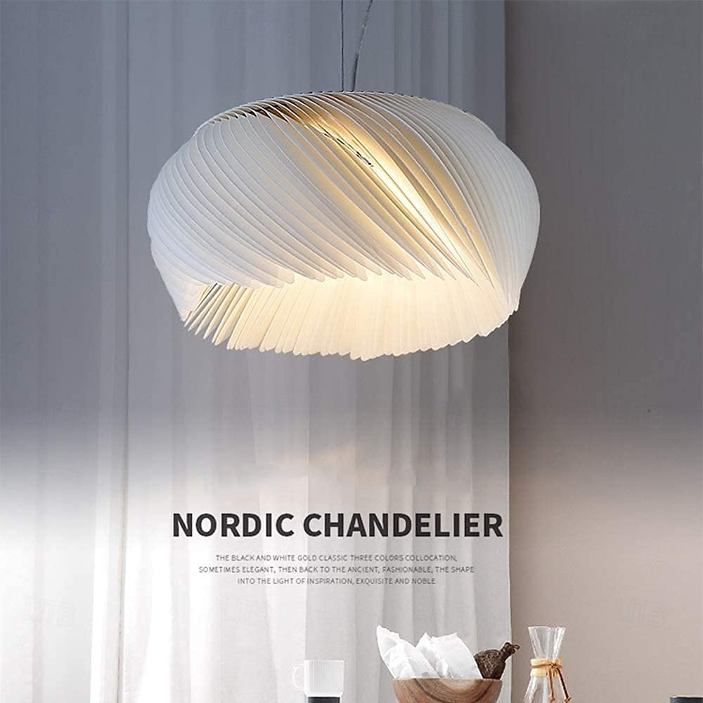 Chandelier White - Modern Minimalist Parchment Living Room Dining Room Bedroom Warm Light LED Lamp Hanging Chandelier 2026 - $249.99 –P2