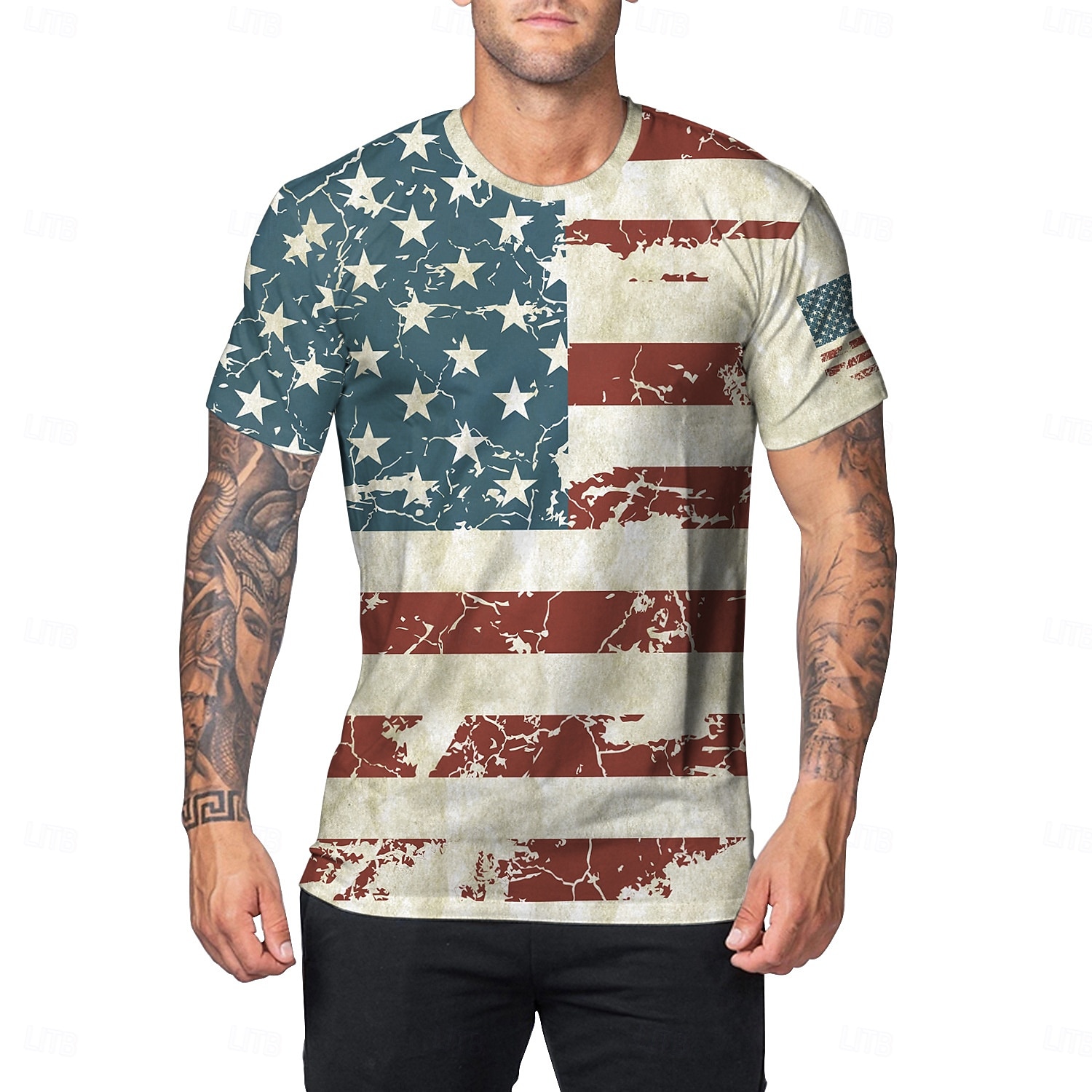 250e anniversaire des États-Unis Patriotique T-shirt Drapeau des États-Unis 250 ans 1776 Nouveauté Drôle Adulte Homme Semi-quincentenaire Jour de l'Indépendance / 4 Juillet 4 Juillet Occasionnel de 2026 ? $20.99 –P8