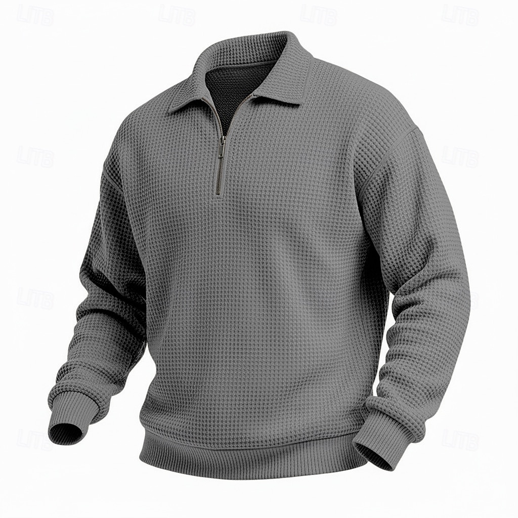 Homme Sweat-shirt Sweat-shirt gaufré Sweat à capuche Sweat-shirt quart de fermeture éclair Rouge vin Col montant Uni Texturé Occasionnel Quotidien Sport & Loisir Streetwear Frais Vêtements de sport de 2026 ? $24.99 –P6