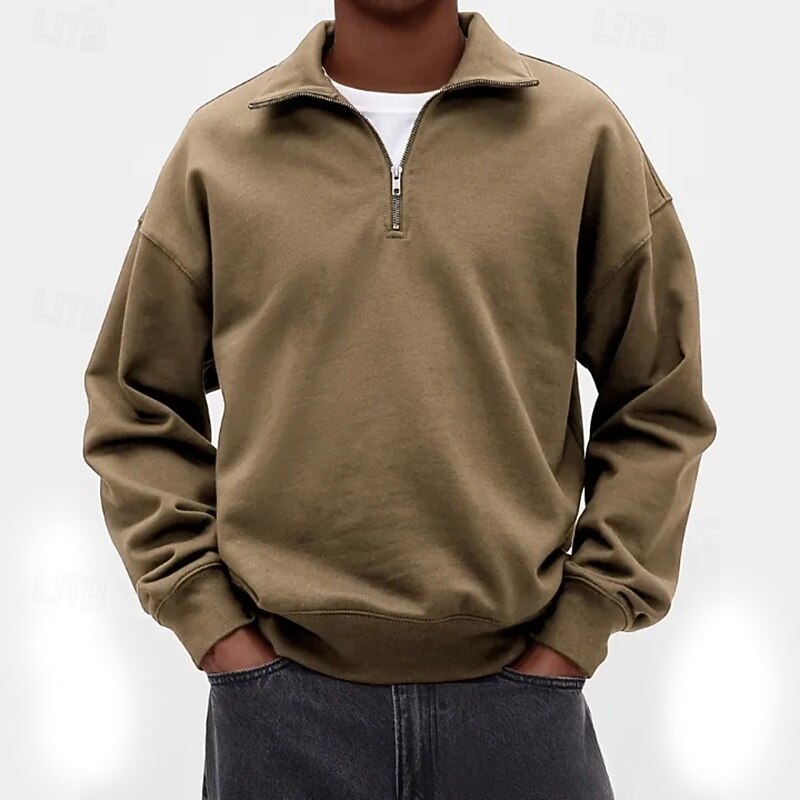 Men's Sweatshirt Pullover Hoodie Sweatshirt Quarter Zip Sweatshirt White Purple Standing Collar Plain Quarter Zip Casual Daily Sports & Outdoor Streetwear Cool Sportswear Spring &  Fall Clothing 2026 - $24.99 –P5