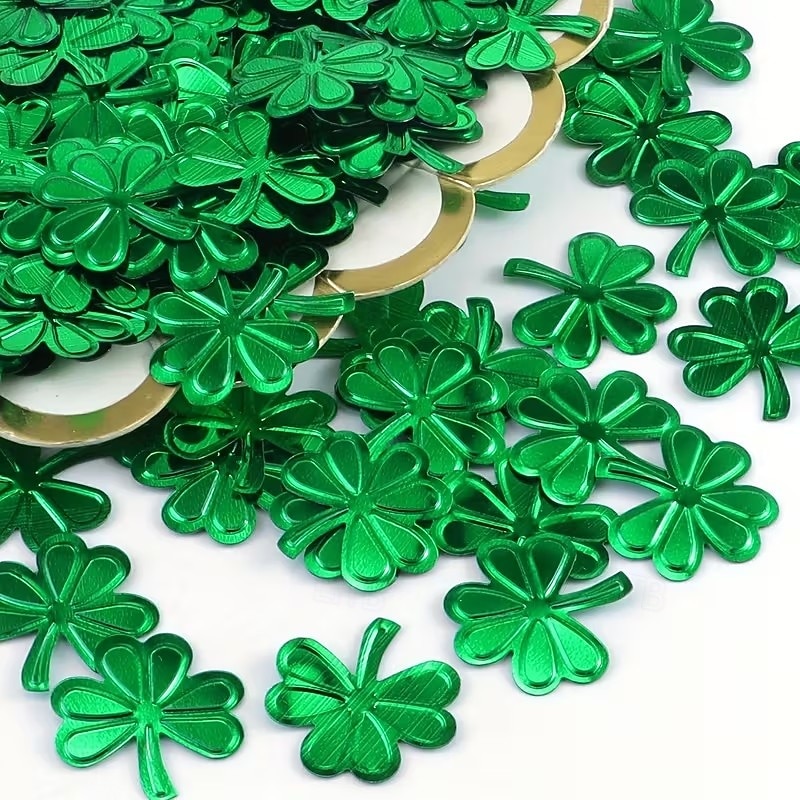 2026年 150個 聖パトリックの日のシャムロック紙吹雪デコレーション、グリーンメタリックホイルシャムロックテーブル紙吹雪グリッターラッキークローバーシャムロックスパンコール、聖パトリックの日のパーティーホームデコレーション用、100g  コレクション – $9.99 –P3