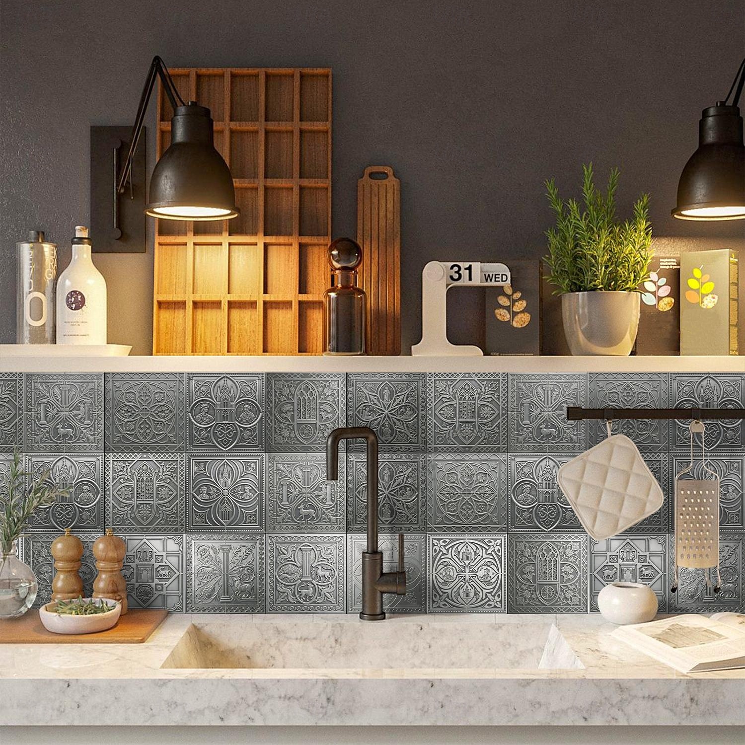 12 db 15 cm-es csempematrica, öntapadós, levehető marokkói talavera csempe, vízálló konyhabútor, lépcsőház, lakberendezés 2026 - $35.99 –P6