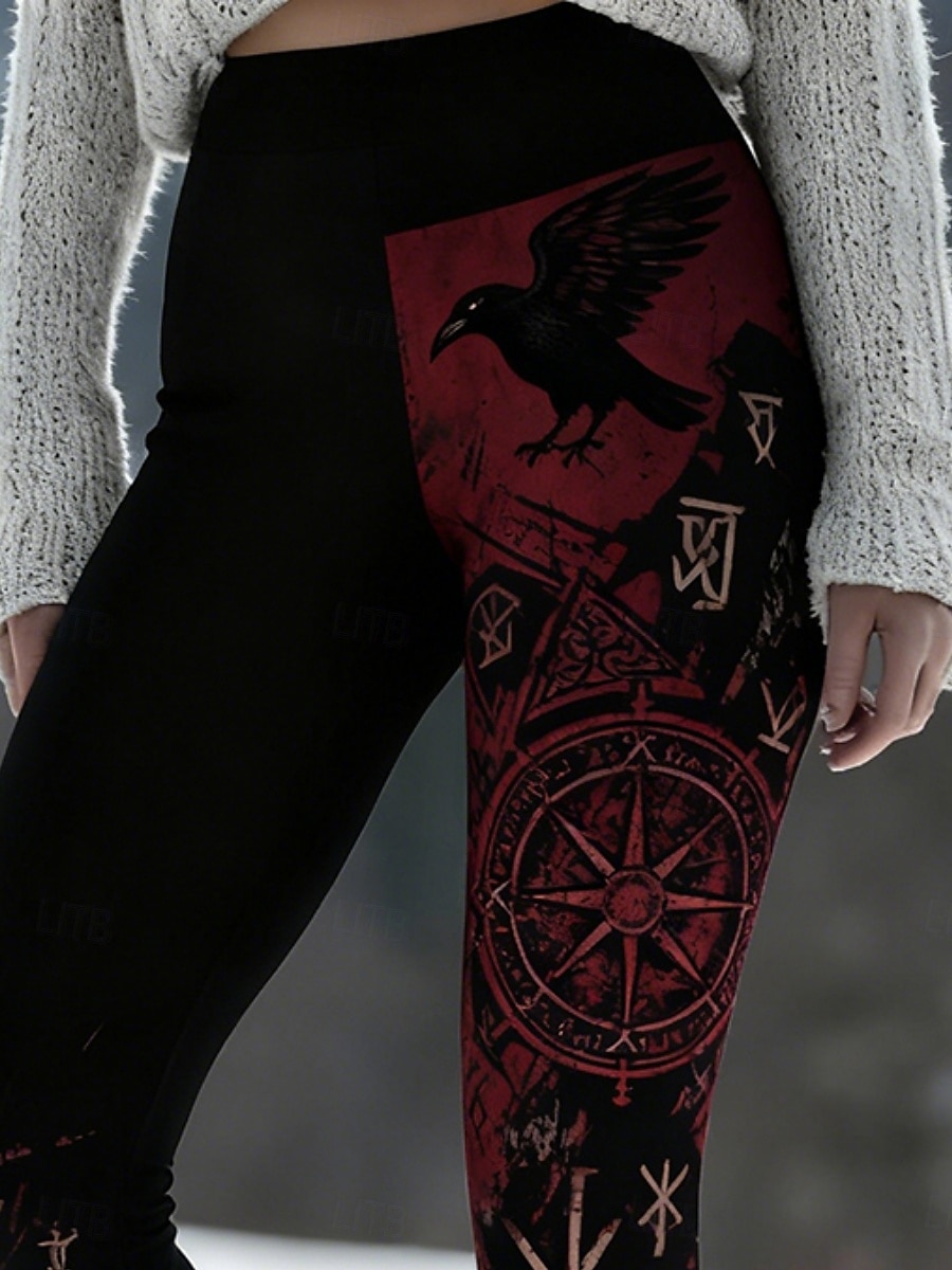 Damen Leggings Gemütliche Leggings Urlaub Vintage Ethno-Stil Volle Länge Hohe Taille Grafik Drucken Bequem Dehnbar Lässig Täglich Urlaub Schwarz Frühling Schmaler Schnitt 2026 - $20.99 –P3
