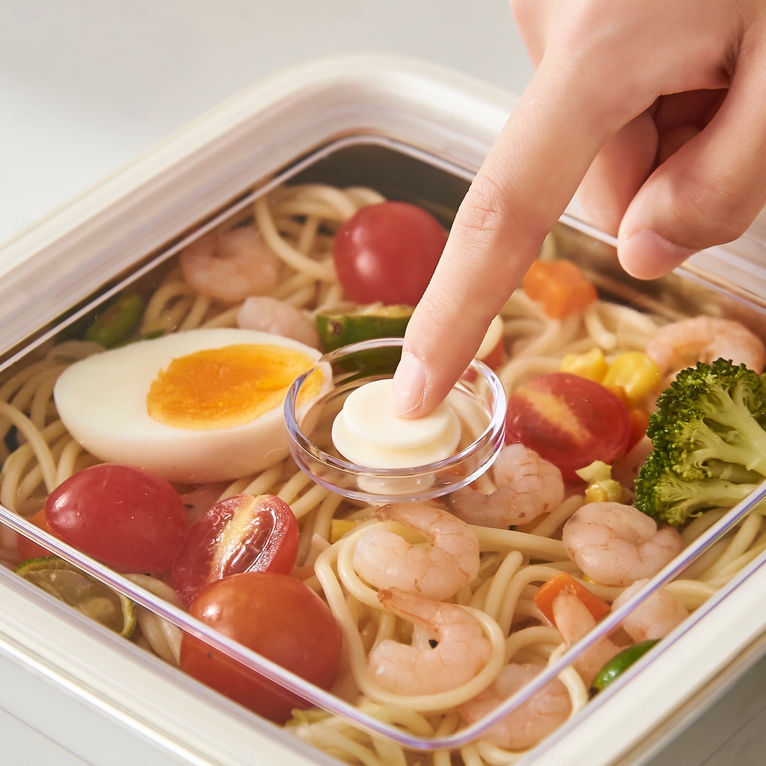 vakuummatbeholder matvaregodkjent sus304 forseglet matoppbevaringsboks bento lunsjboks for frukt, kjøleskapsikker, lufttett måltidsbeholder (firkantet) 2026 - $20.99 –P10