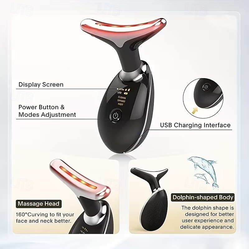 7LED Colour Vibrating Neck Device Skin Beauty Device Facial Massager Face and Neck Massager 2026 - $32.99 –P2