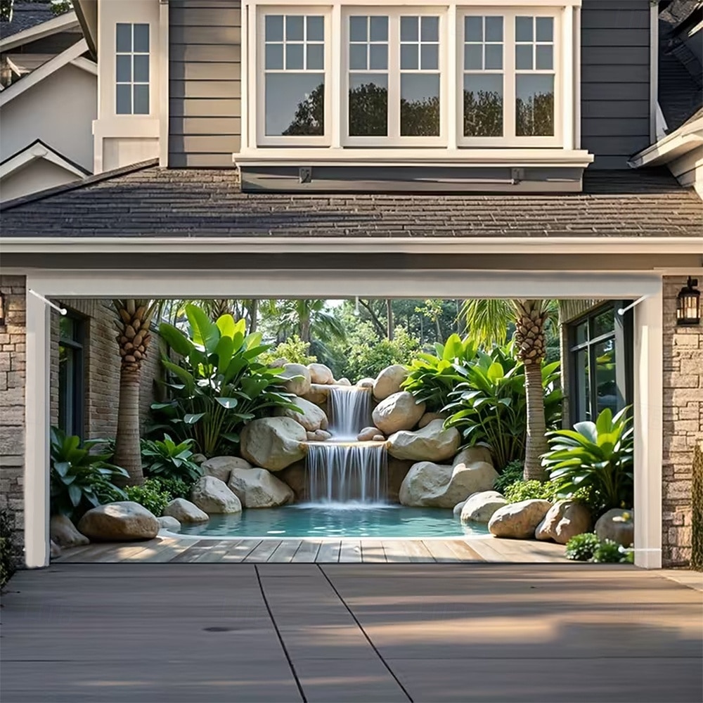 tapisserie Couverture de porte de garage Grande suspension Cascade 森林 3D Soirée Outdoor Arrière-plans de prise de vue Porte d'Entrée Décoration d'intérieur de 2026 ? $49.99 –P5