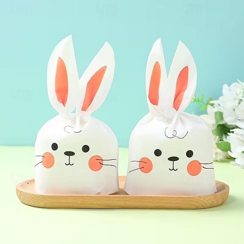 50 שקיות מתנה עם אוזני ארנב פסחא, שקיות ממתקים חמודות עם פני ארנב למסיבת פסחא, מסיבת יום הולדת, מסיבת תינוק, חגיגת חג, אריזות למתנות למסיבה 2026 - $12.99 –P8