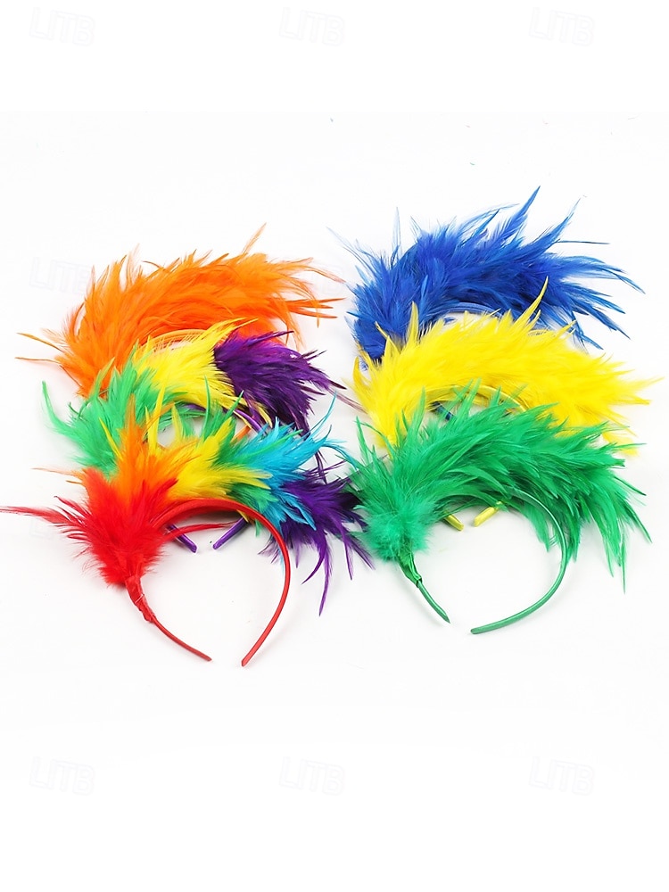 Kvinnors Mardi Gras fjäderöronband i flera färger livliga och roliga perfekta för karneval och maskeradtorer 2026 - $9.99 –P5