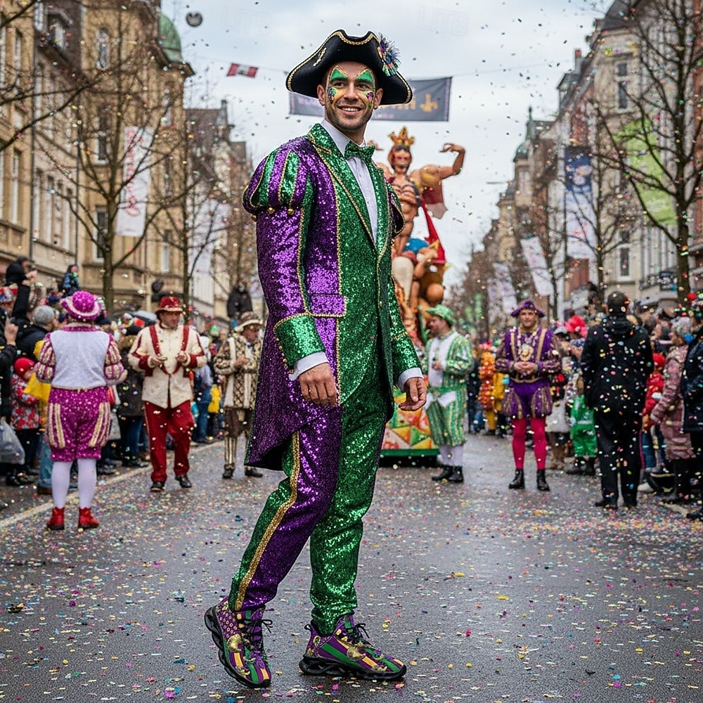 סניקרס ספורטיביות צבעוניות לגברים לחג המולד נעליים קלות עם ספיגת זעזועים לאירועי קרנבל מצעדים הליכה חיצונית טיולים וספורט יומיומי 2026 - $42.99 –P3