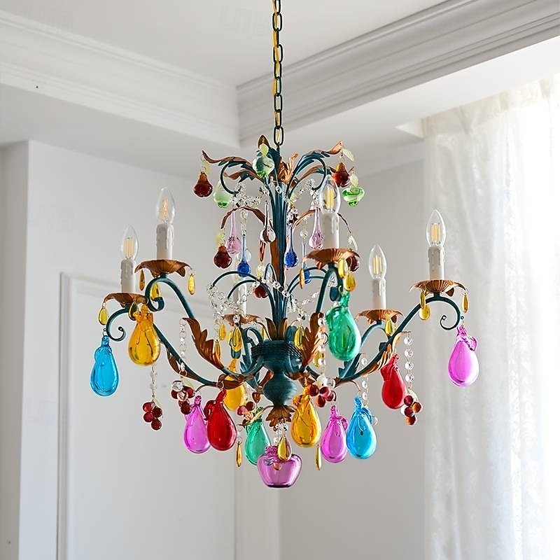 4-Light 6-Light 58 cm Hengende lanternedesign Anheng Lys Metall Glass Malte overflater Moderne 110-120V 220-240V 2026 - $791.99 –P4