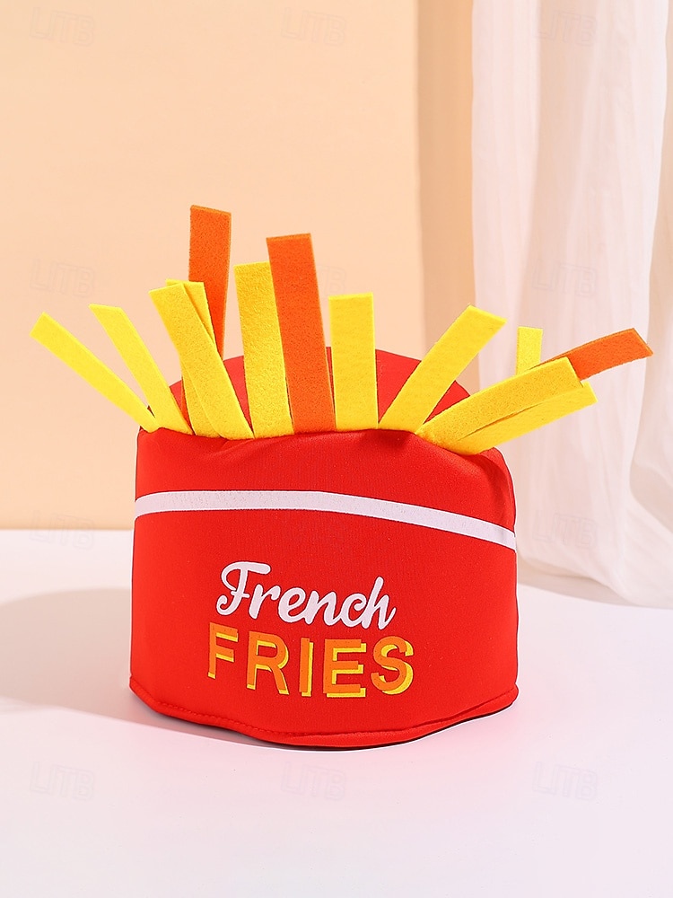 Мужские шляпы Mardi Gras из полиэстера с тематикой еды – забавные дизайны с картошкой фри и тако для карнавала и маскарадных вечеринок 2026 - $14.99 –P9