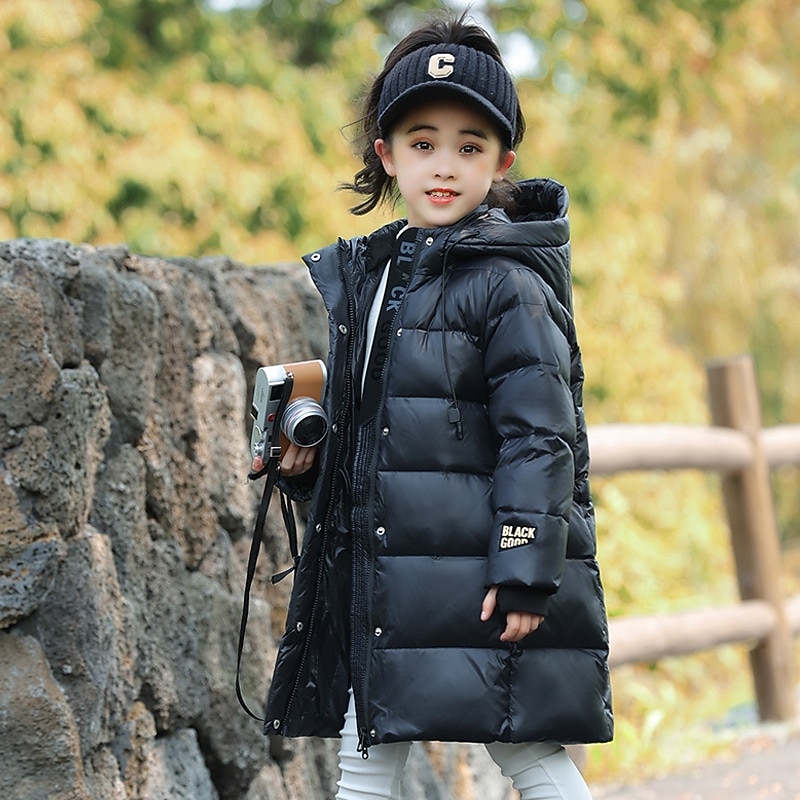 Doudoune Enfants Fille Couleur Unie Sports Avec Poches Extérieur Polyester Manteau Vêtements d'extérieur 5-12 ans Hiver Noir de 2026 ? $78.99 –P7