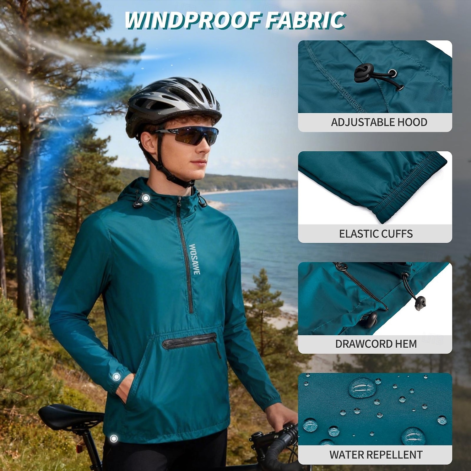 WOSAWE  Spring/Summer Men's Windproof Multi-Pocket Cycling Jacket for Outdoor Sports,Hiking, and Biking 2026 - $39.99 –P4