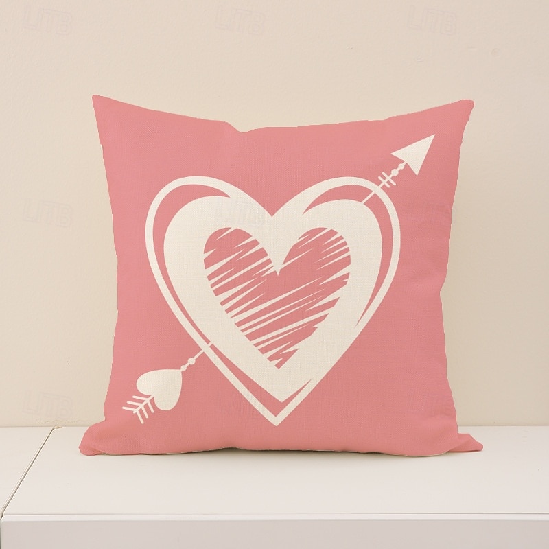 Valentine's Day Heart Pillow Cover, Durable and Breathable Cushion, Comfortable for Sofa, Living Room, Perfect for Creating a Cozy and Romantic Holiday Atmosphere in Your Home Decor 2026 - $13.99 –P7