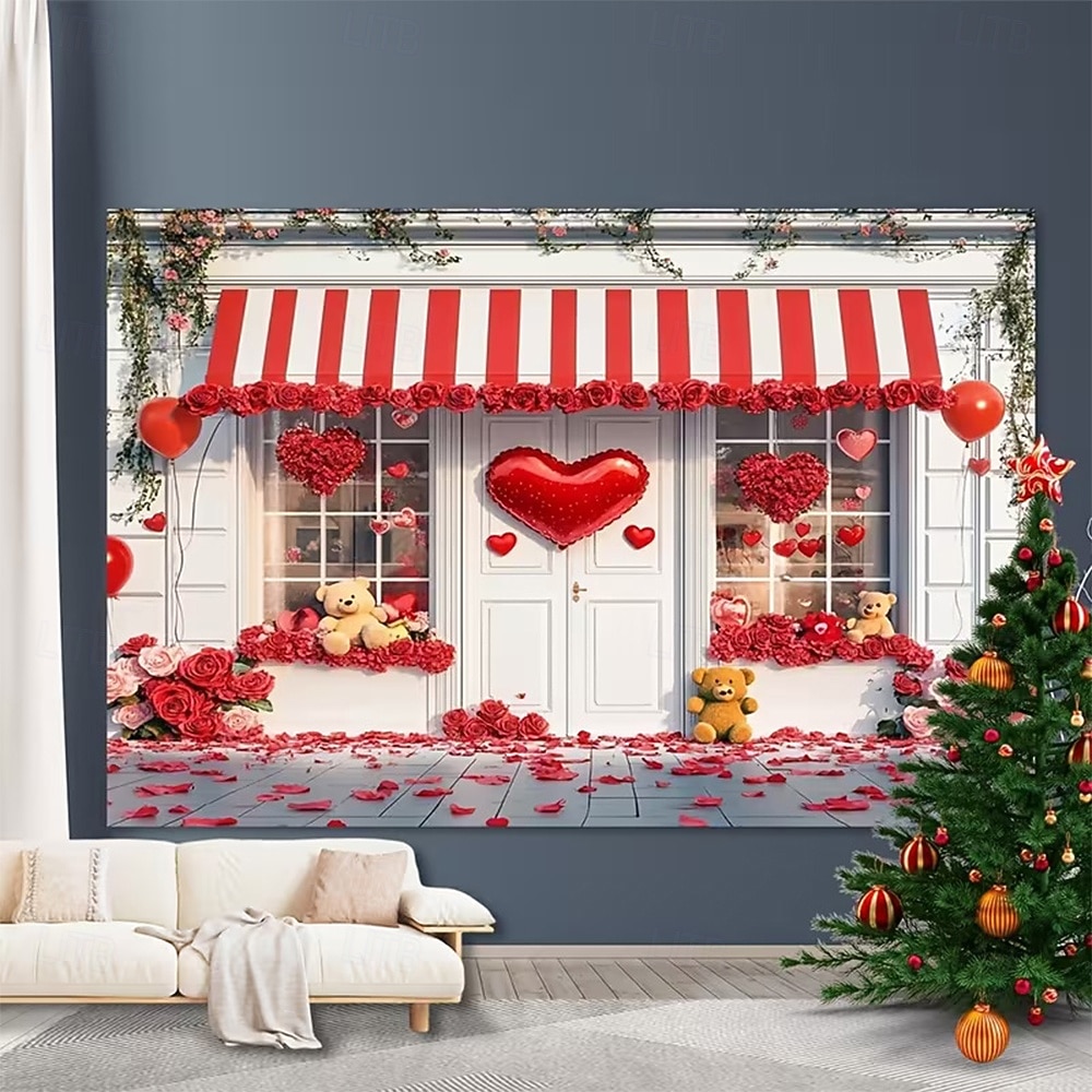 Valentine's Day Tapestry Banners Blanket Rose Love Heart Cute Romantic 3D Party Living Room Shooting Backgrounds Marriage Proposal Decoration Home Decor 2026 - $16.99 –P3