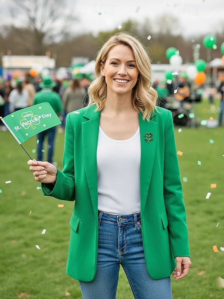 Женский кулон в виде зеленого клевера из сплава, трансформируемое ожерелье или брошь, идеально подходит для Дня Святого Патрика и для повседневной носки. 2026 - $11.99 –P3