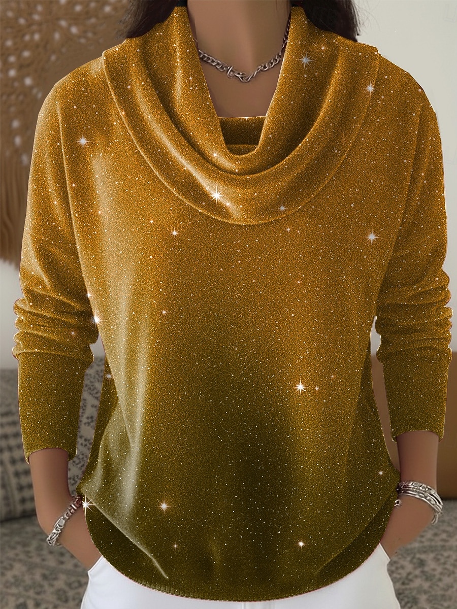 Νέος Χρόνος Γυναικεία Βελούδο Ombre Στυλάτο Μοντέρνα Καθημερινό Μακρυμάνικο Με σούρα στο λαιμό Κανονικά μπλουζάκια Θαλασσί Ρουμπίνι Βυσσινί Χρυσό Πράσινο του τριφυλλιού Φθινόπωρο 2026 - $32.99 –P4