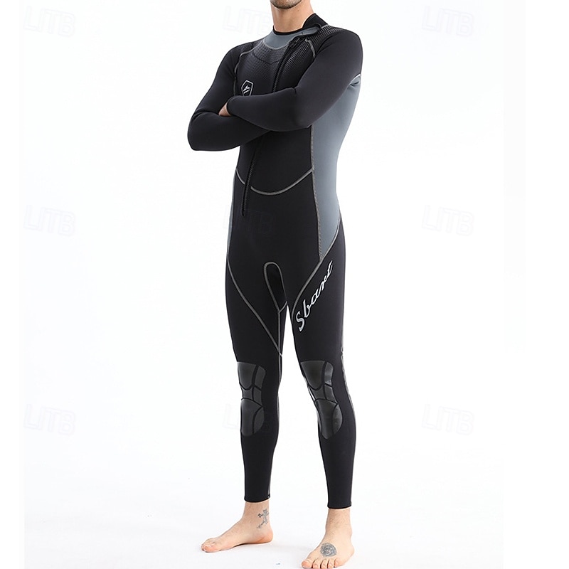 Men's 1.5mm Neoprene Diving Suit Full Wetsuit Rash Guard Stretchy Long Sleeve Front Zipper - Surfing Snorkeling Scuba Patchwork Winter 2026 - $75.99 –P2