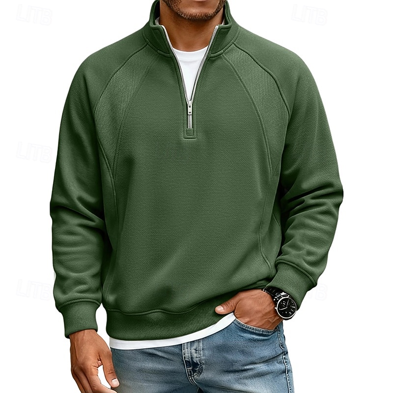 Per uomo Maglia Felpa con cappuccio Felpa con zip corta Rosso bordeaux Nero Verde chiaro Verde militare Blu marino Colletto Mao Semplice Patchwork Casuale Quotidiano Sport & Outdoor Streetwear Cool del 2026 a $28.99 –P3