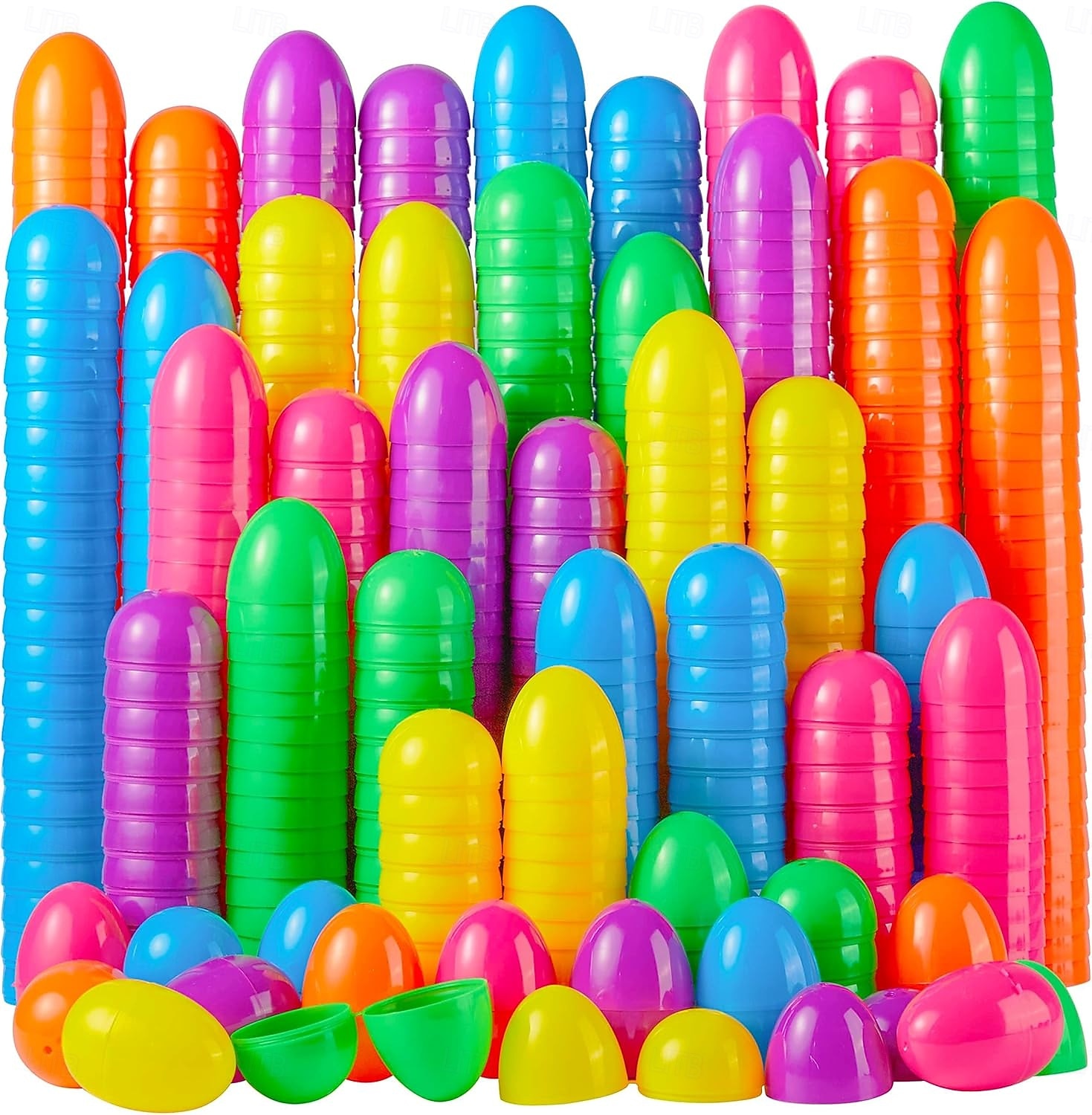 50/100 stuks 2,3 inch paaseieren, lege plastic eieren, vulbaar, kleurrijke, heldere eierschalen, bulkverpakking voor paasjacht, het vullen van traktaties, feestartikelen, mandvullingen, prijzen voor 2026 - $15.99 –P8