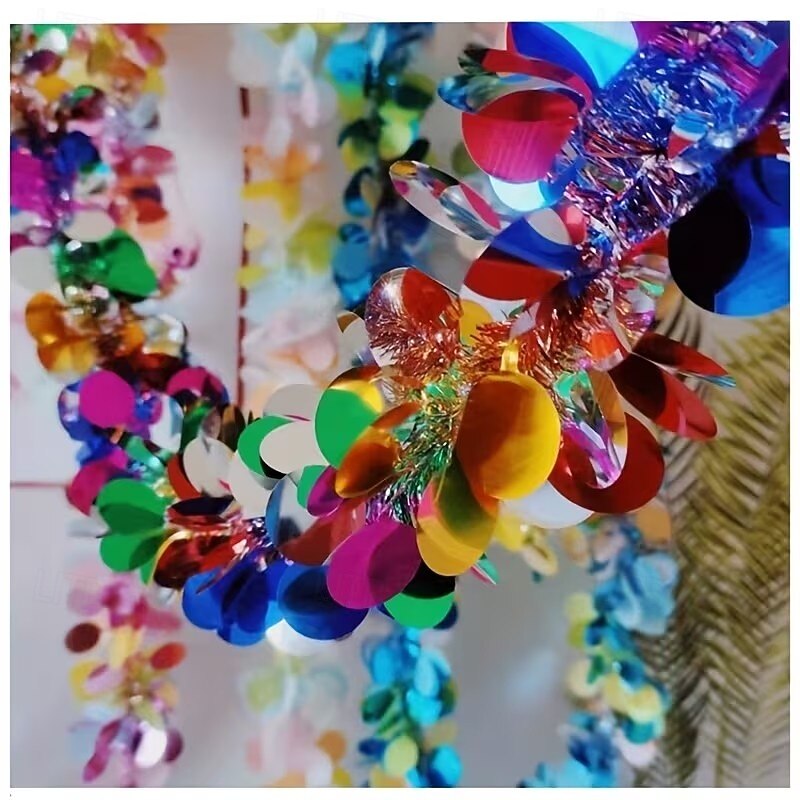 glittergirlander med skinnende paljetter – festlige båndslynger til festdekorasjon, bryllup, bursdag, høytid og juletredekor, glitrende hengende girlander til hjemmet &styling av arrangementer 2026 - $9.99 –P2