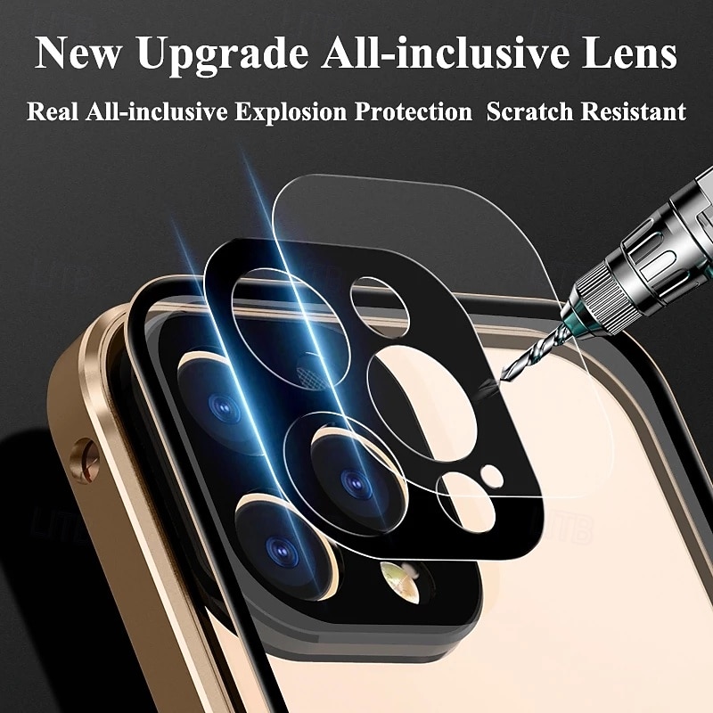 Phone Case For iPhone 17 Pro Max 17 Air 16 15 14 Pro Max Plus Magnetic Adsorption Crystal Clear Detachable Transparent Magnetic Armor Tempered Glass Metal 2026 - $20.99 –P4