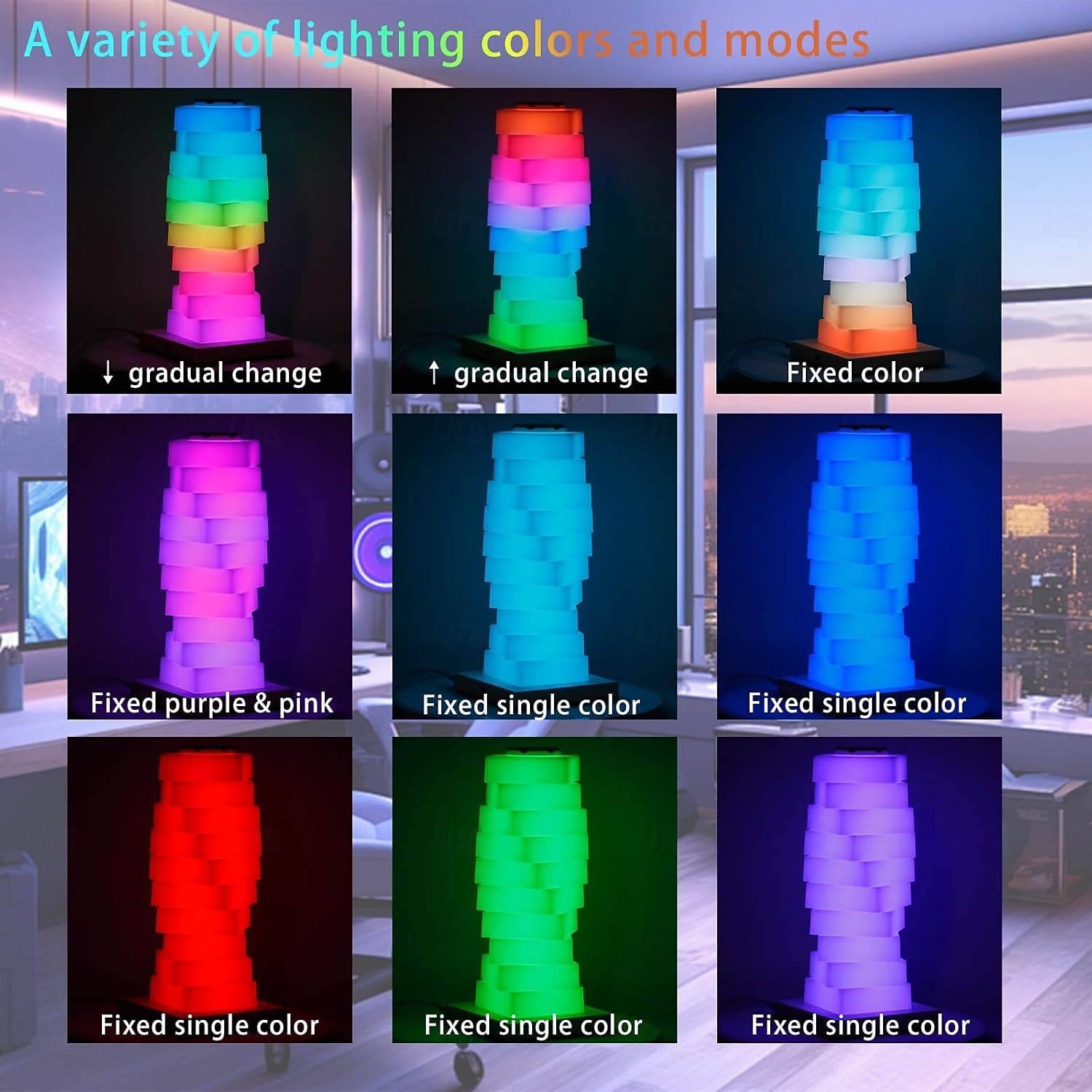 luce LED girevole assemblata fai da te, commutazione luce bianca e arcobaleno, utilizzata per lampade da scrivania da ufficio, luci da tavolo da gioco e luci notturne da comodino, regalo ideale del 2026 a $25.99 –P4