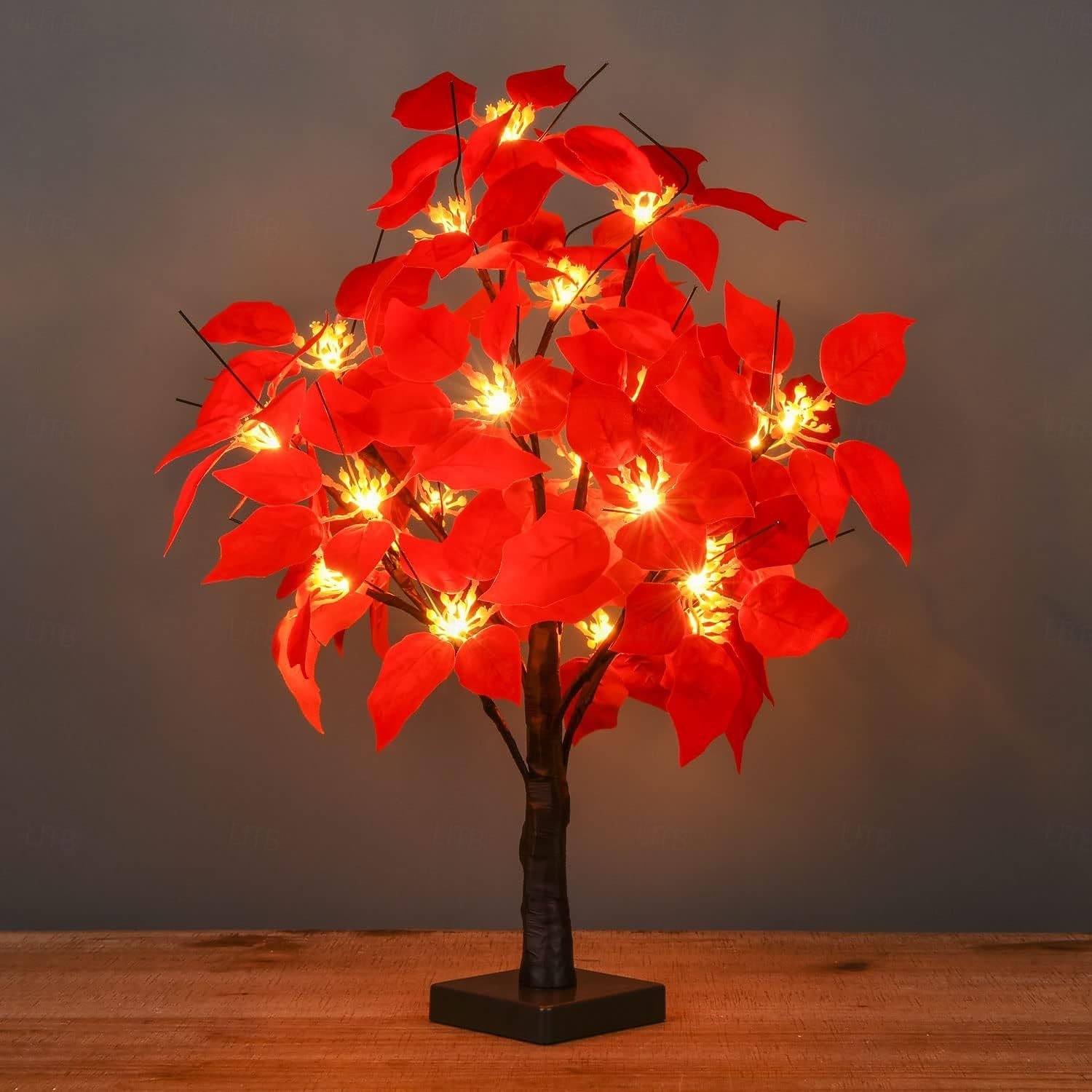 Lampada decorativa con fiore finto cremisi da 60 cm/24 pollici, per capodanno e festa di primavera, per interni, camera da letto, comodino, soggiorno, sala da pranzo, decorazione da tavolo, lampada a del 2026 a $19.99 –P6
