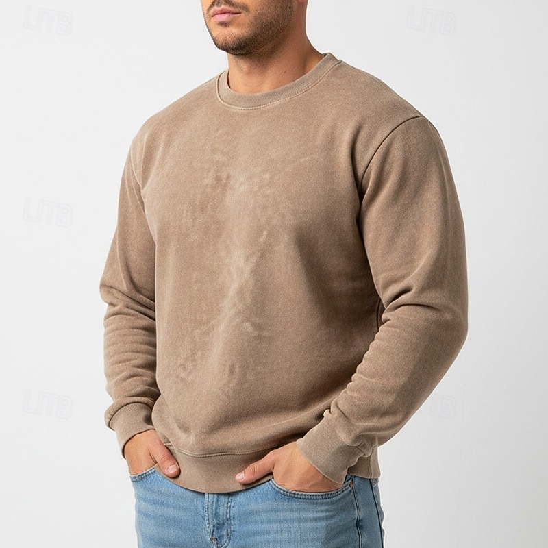 Hombre Sudadera Sudadera Con Capucha Negro Morado Verde Trébol Caqui Café Cuello Barco Cuello Mao Plano De Gran Tamaño Casual Diario Deporte Vintage Ropa de calle Fresco Primavera & Otoño Otoño 2026 - $24.99 –P2