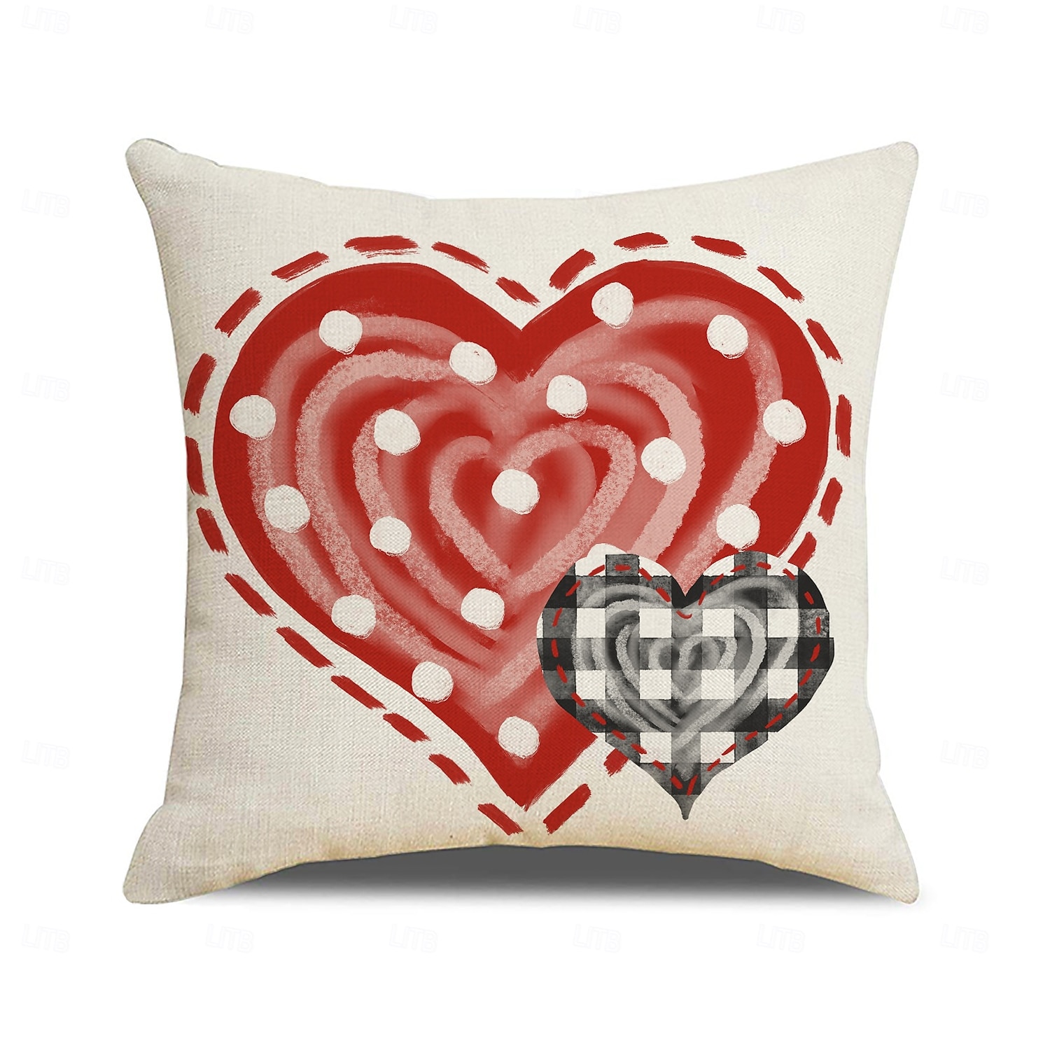 povlak na polštář s motivem srdce na Valentýna, dekorativní polštář s potiskem lnu, polštář do čela postele do ložnice, slavnostní dekorační polštář na postel, pohovku, obývací pokoj 2026 - $12.99 –P6