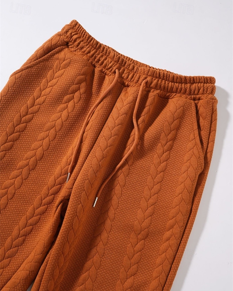 Voor heren Joggingbroeken Broek Joggingbroek met rechte pijpen Jacquard Trekkoord Zak Effen Comfort Zacht Casual Dagelijks Buiten Vakantie Modieus Zwart Oranje Micro-elastisch 2026 - $24.99 –P5