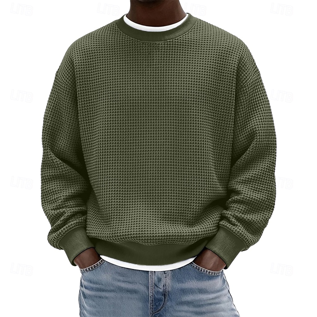 Férfi Pulóver Gofris pulóver Pulóver kapucnis pulóver Vörösbor Fekete Fehér Világoszöld Sötétkék Terített nyak Sima Texturált Hétköznapi Napi Sport & Szabadtéri Poliészter Utcai sikk Menő Sportruházat 2026 - $24.99 –P11