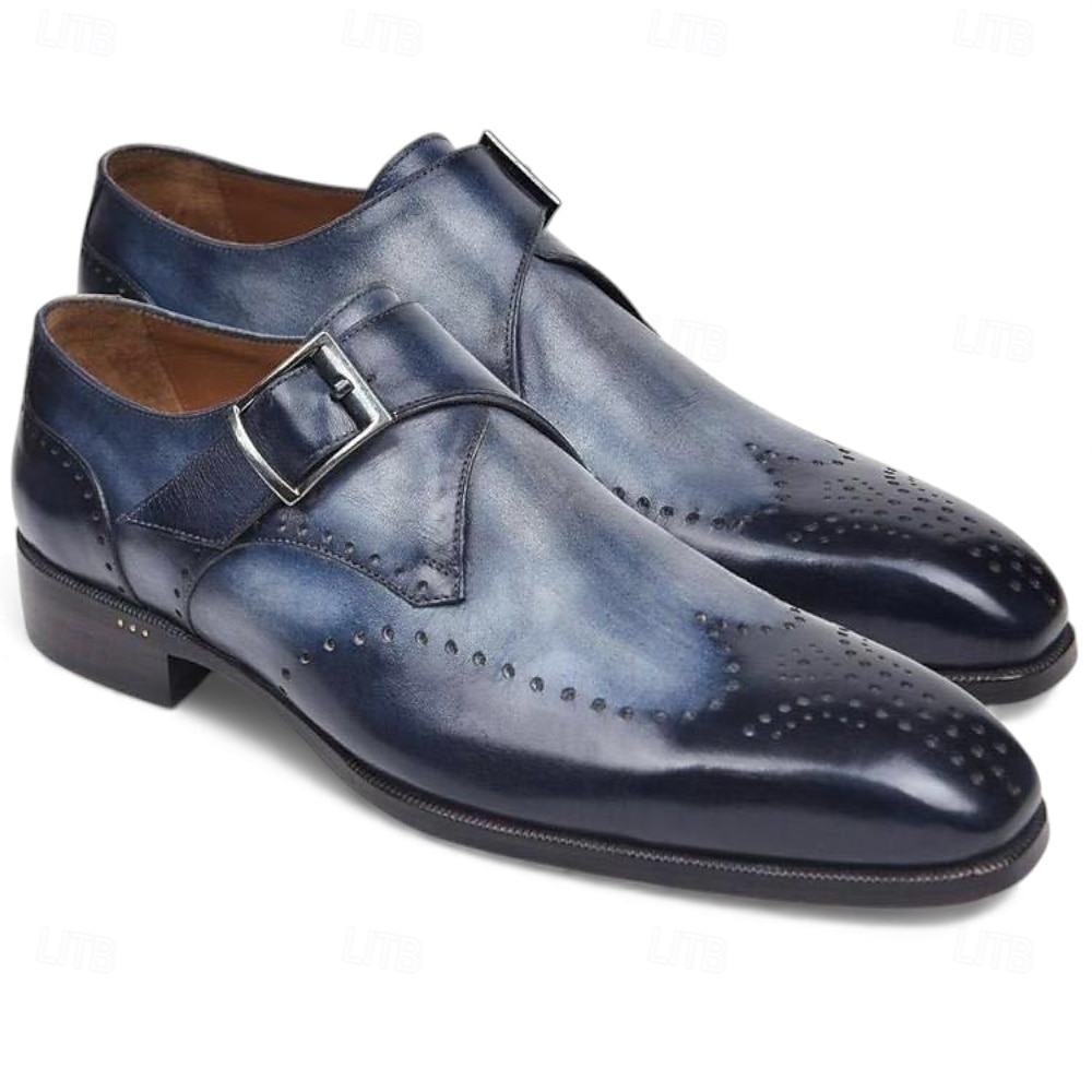 Ανδρικά πράσινα παπούτσια με λουράκια μοναχού και λεπτομέρειες brogue, κομψά επίσημα υποδήματα για γάμους, επαγγελματικά πάρτι και εμφανίσεις για την ημέρα του Αγίου Πατρικίου 2026 - $59.99 –P2