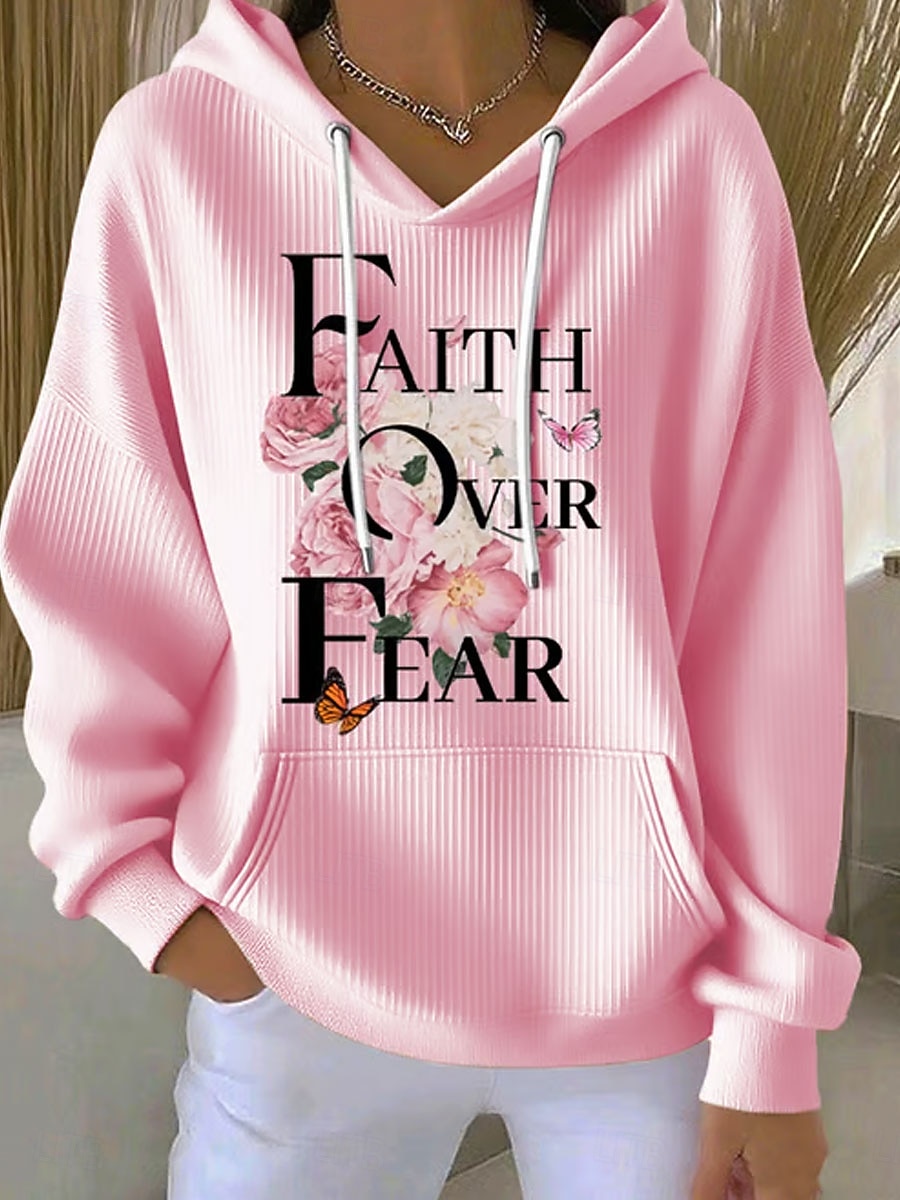 Per donna Felpa con cappuccio Floreale Grafico Lettera Casual Manica Lunga Con Cappuccio Top Regolari Casuale Abbigliamento Quotidiano Sportivo Blu Bianco Giallo Rosa Autunno del 2026 a $35.99 –P1