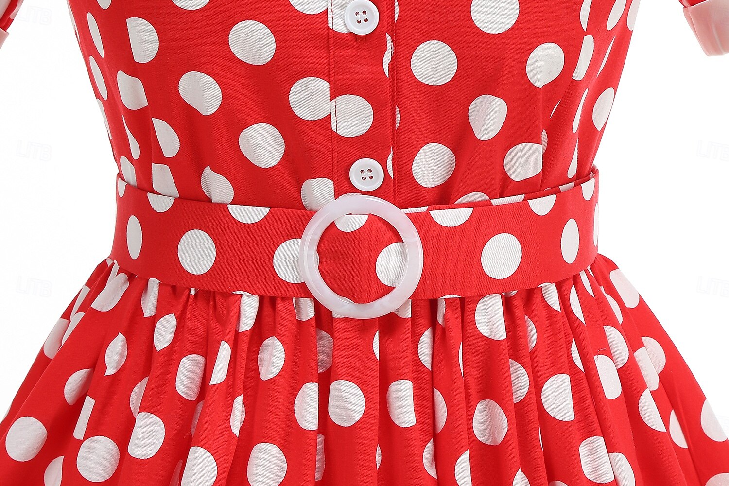 1950er Retro Vintage Rockabilly Knielang Swing-Kleid Ausgestelltes Kleid Kurze Ärmel Tupfen Tailliert und ausgestellt Kostüm Mädchen Karneval Valentinstag Lässig Heimkehr Retro-Mottoparty Kinder Kleid 2026 - $65.99 –P18
