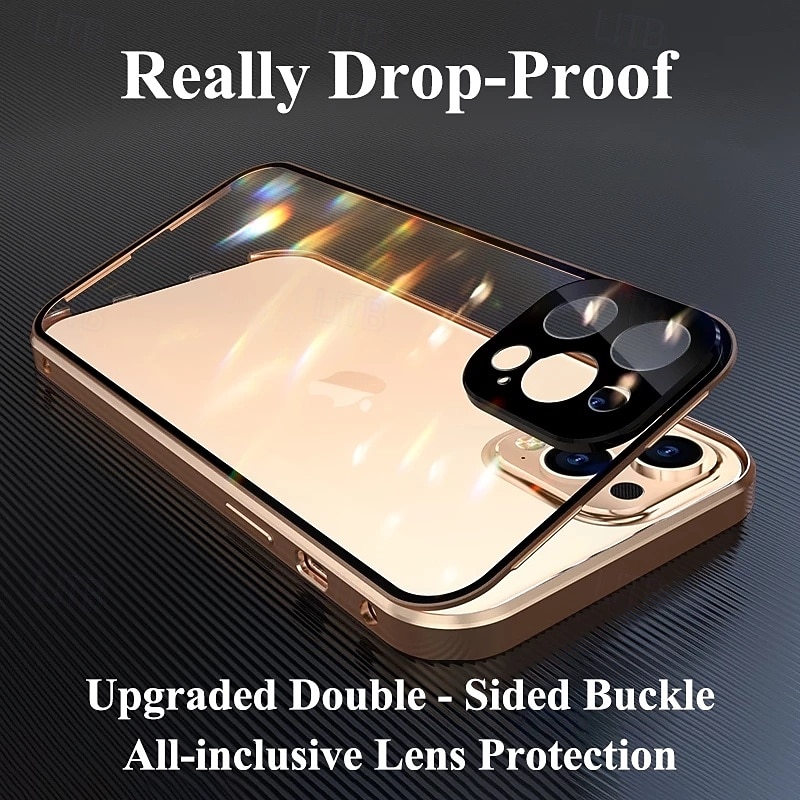 Phone Case For iPhone 17 Pro Max 17 Air 16 15 14 Pro Max Plus Magnetic Adsorption Crystal Clear Detachable Transparent Magnetic Armor Tempered Glass Metal 2026 - $20.99 –P8