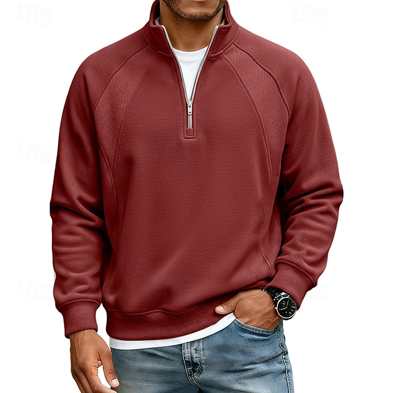 Per uomo Maglia Felpa con cappuccio Felpa con zip corta Rosso bordeaux Nero Verde chiaro Verde militare Blu marino Colletto Mao Semplice Patchwork Casuale Quotidiano Sport & Outdoor Streetwear Cool del 2026 a $28.99 –P7
