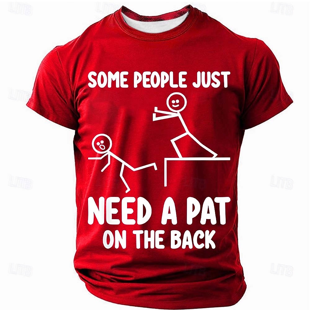 Men's Funny Slang T Shirt Short Sleeve T shirt 3D Print Crew Neck Shirt Fashion Daily Daily Street Blue Red Summer Spring Clothing Apparel S M L XL XXL XXXL 2026 - $21.99 –P4