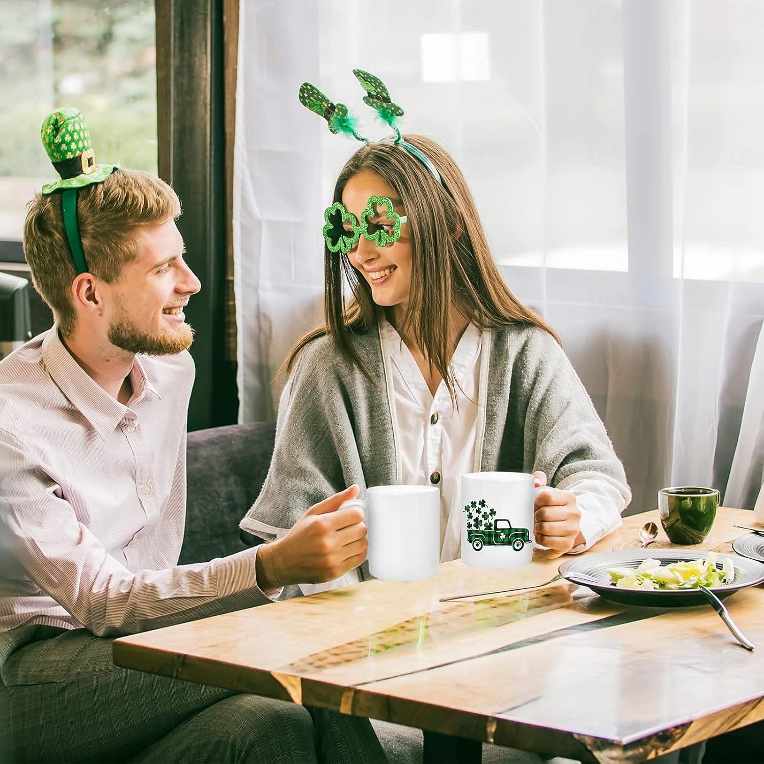 St Patrick's Day Mug 12oz Buffalo Plaid Shamrock Truck Coffee Mug Irish Ceramic Matching Mugs Party Cups for Home School Office Table Centerpieces Housewarming Gift 2026 - $16.99 –P5