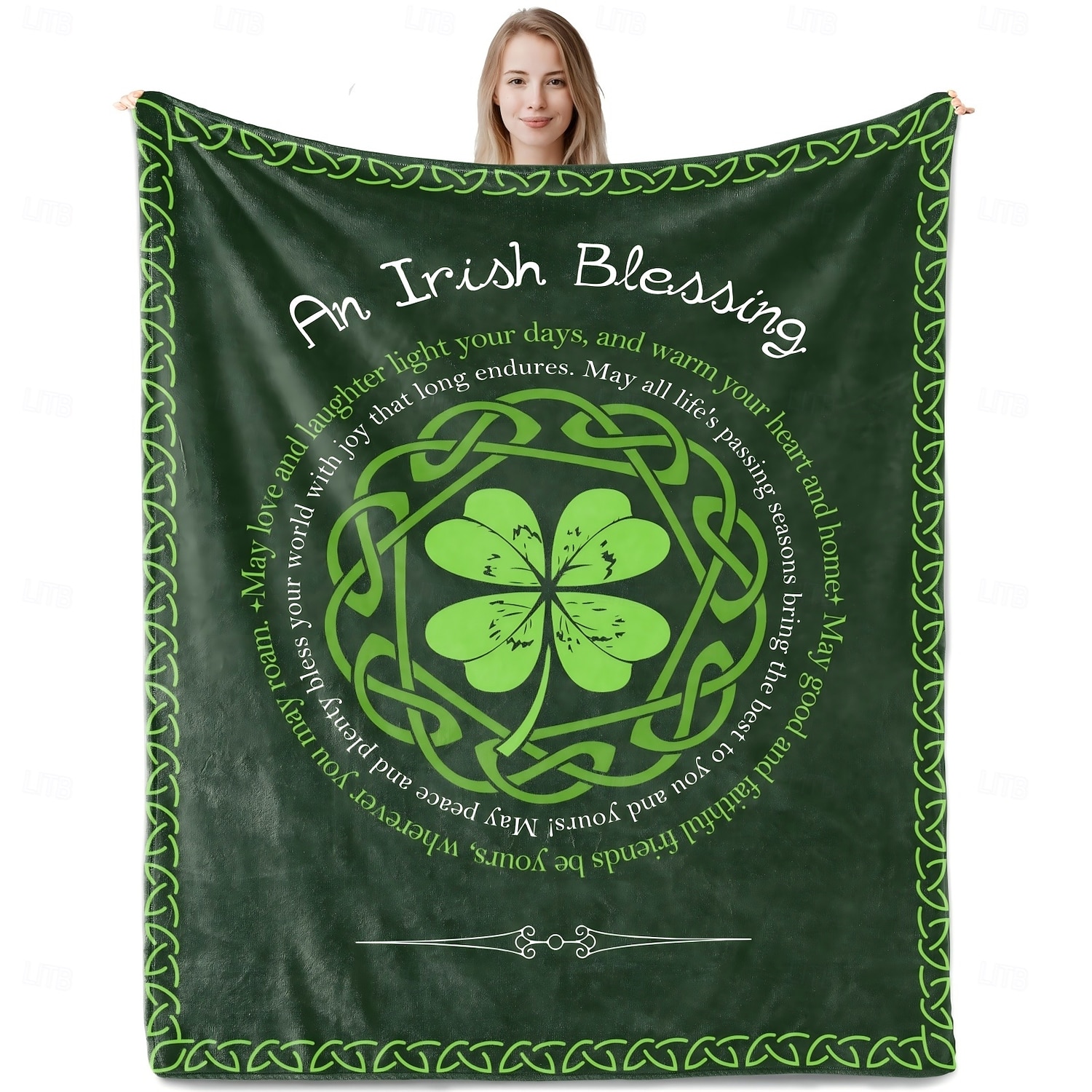 St. Patrick's Day Irish Gifts for Women & Men,  SLÁINTE Irish Blessing Blanket, Celtic Birthday Gift, Best St. Patrick's Day Present, Thoughtful Irish Blessing Décor. 2026 - $25.99 –P1