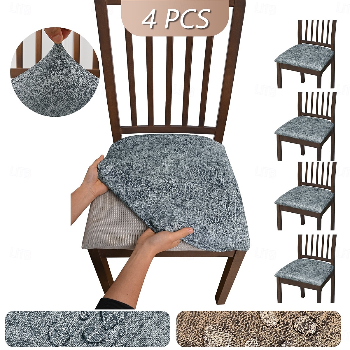 Elastische, wasserdichte Stuhlhussen (1/4/6er-Pack), staubdicht und kratzfest, universeller Stuhlschutz, strapazierfähiger und stilvoller Sitzbezug für Esszimmerstühle und Hocker. 2026 - $8.49 –P1