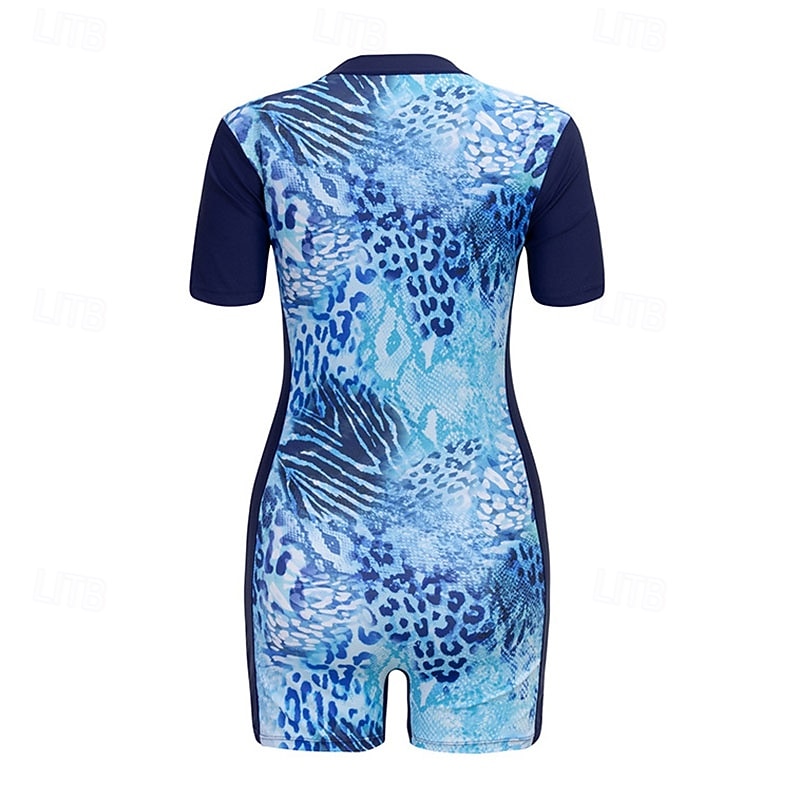Per donna Top sottomuta Costume da bagno Costumi da bagno Tropicale Con zip Ultra Leggero (UL) Protezione UV Elastico Manica Corta Costume da Bagno Surf Snorkeling Estate del 2026 a $27.99 –P16